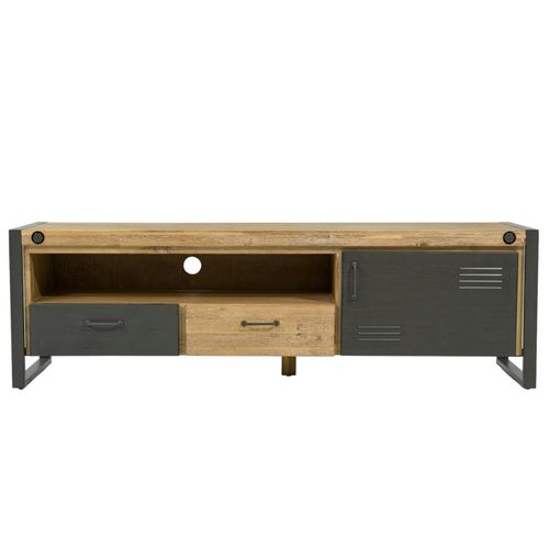 Meuble TV Industriel Bois Métal Boulons Brooklyn