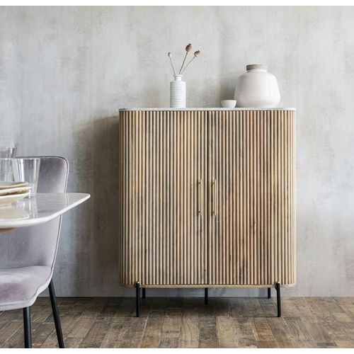 Buffet Moderne Haut En Marbre Et Bois Massa