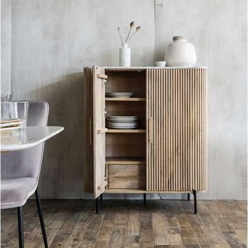 Buffet Moderne Haut En Marbre Et Bois Massa