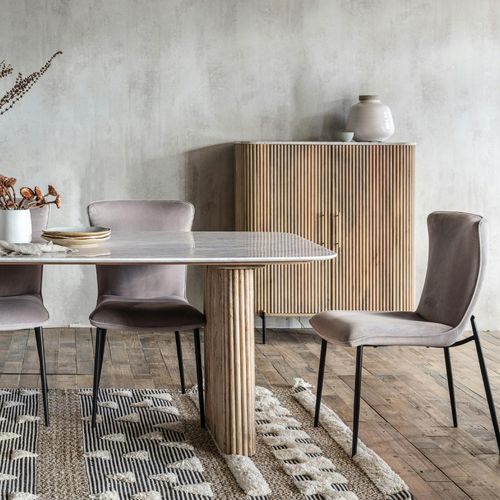 Buffet Moderne Haut En Marbre Et Bois Massa