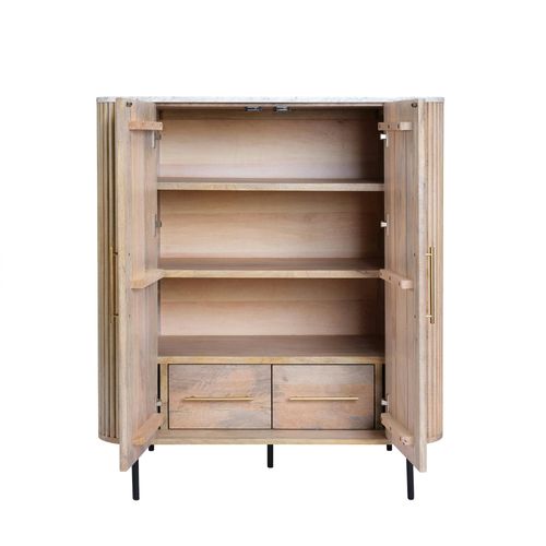 Buffet Moderne Haut En Marbre Et Bois Massa