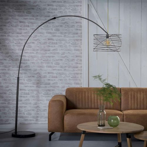 Lampadaire Arc Forme Tourbillon Anthracite Noir