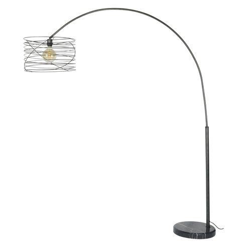 Lampadaire Arc Forme Tourbillon Anthracite Noir