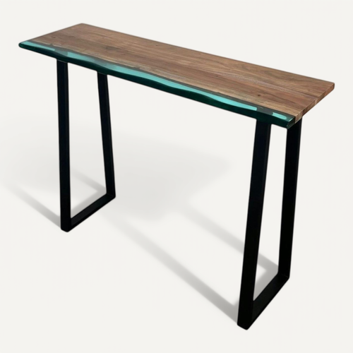 Console Epoxy Lagon Et Bois D'acacia Bora