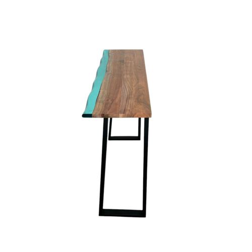 Console Epoxy Lagon Et Bois D'acacia Bora