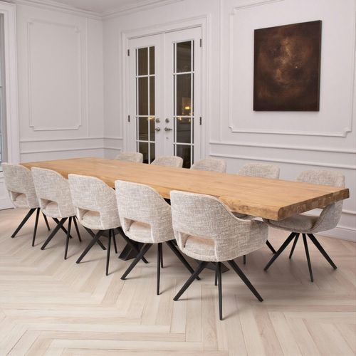 Table à Manger Extensible Bois Massif 200/300 Cm Melbourne