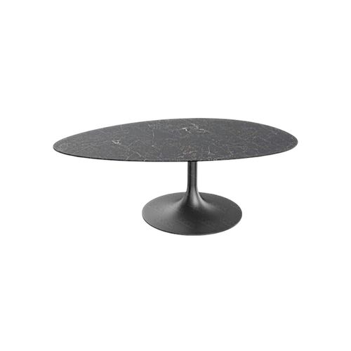 Table Basse Céramique Grise Marbrée, Pied Tulipe Ligurie