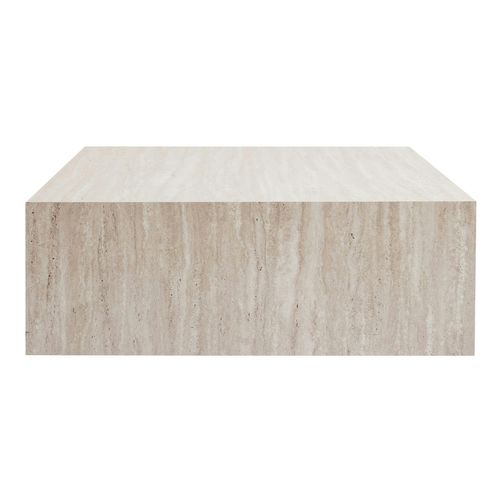 Table Basse Carrée Effet Travertin Roulettes Invisibles Marfa