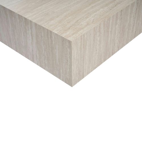 Table Basse Carrée Effet Travertin Roulettes Invisibles Marfa