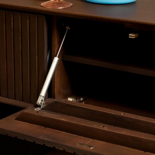 Meuble TV Suspendu Vintage 5 Portes Rainurées Cortina