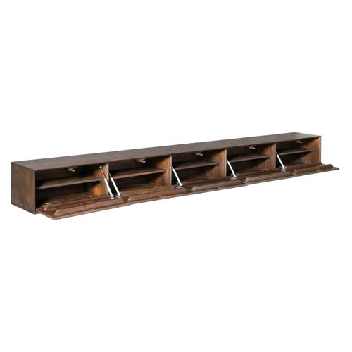 Meuble TV Suspendu Vintage 5 Portes Rainurées Cortina