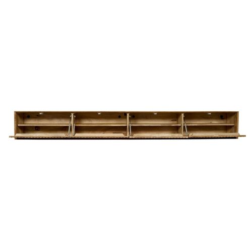 Meuble TV Suspendu Bois 4 Portes Rainurées 240 Cm Cortina