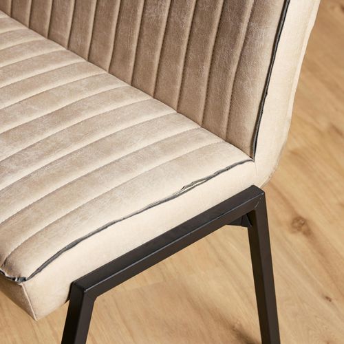 Banc De Table à Manger Beige à Bandes 155 Cm Cortina