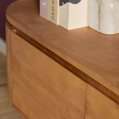 Meuble TV Suspendu En Bois, Bords Arrondis 160 Cm Arezzo