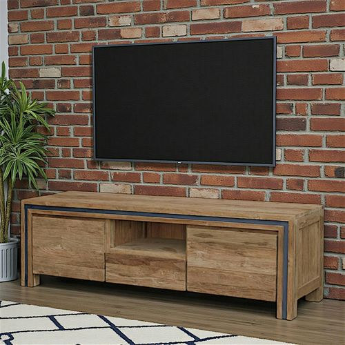 Meuble TV En Bois Recyclé De Teck 2 Portes Vadod