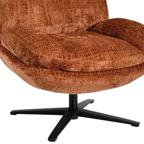 Fauteuil Confort Pivotant Tissu Doux Terracotta Iena
