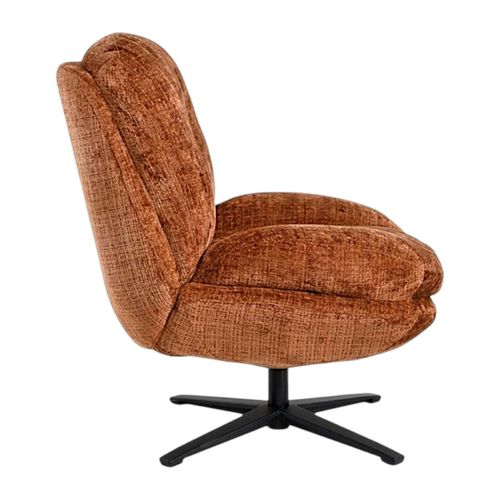 Fauteuil Confort Pivotant Tissu Doux Terracotta Iena
