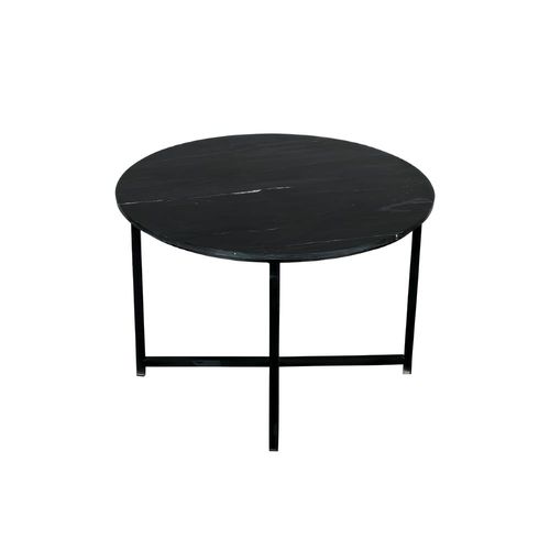 Table Basse Ronde En Marbre Noir D.75 Cm Duomo