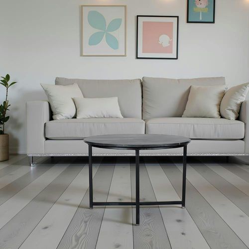 Table Basse Ronde En Marbre Noir D.75 Cm Duomo