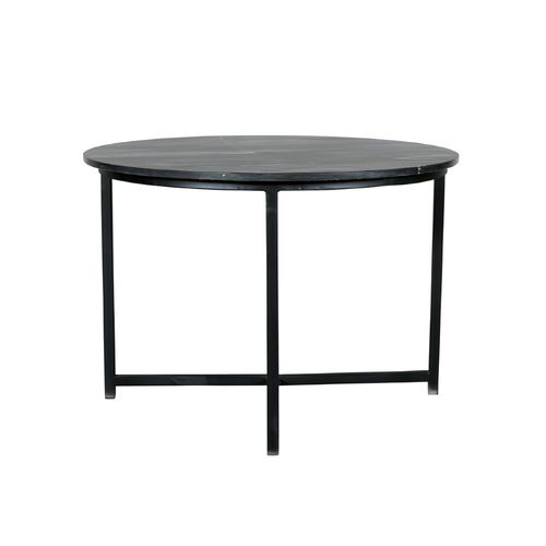 Table Basse Ronde En Marbre Noir D.75 Cm Duomo