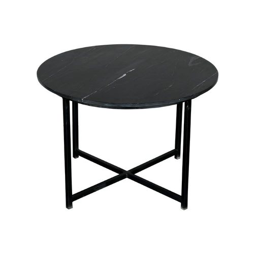 Table Basse Ronde En Marbre Noir D.75 Cm Duomo