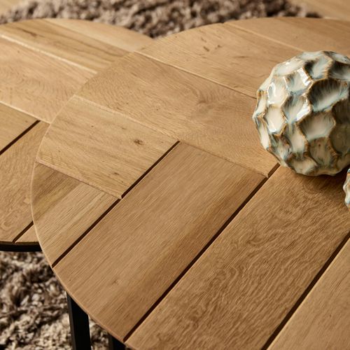 Table Basse Gigogne Décor Parquet Clair (lot De 2) Lexton