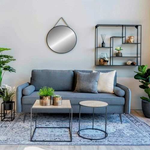 Miroir Rond Noir Avec Accroche Assortie D.60 Cm Seoul