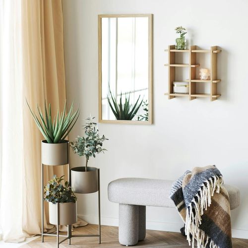 Miroir Rectangulaire Cadre Effet Bois Clair 75 Cm Cody