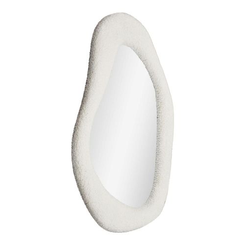 Miroir Design Organique Avec Cadre Bouclette Blanche 61cm Brig