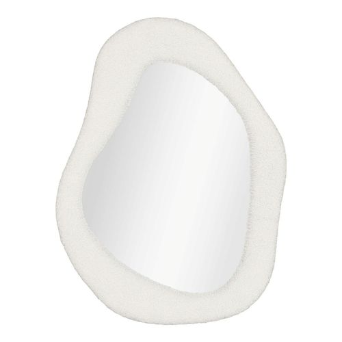 Miroir Design Organique Avec Cadre Bouclette Blanche 61cm Brig