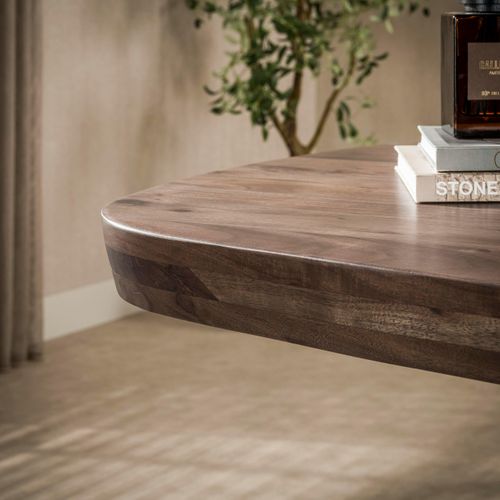 Table à Manger Bois Foncé Pied Central 240 Cm Mysore