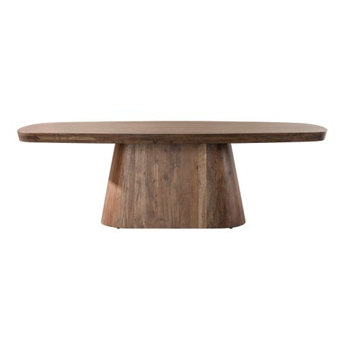 Table à Manger Bois Foncé Pied Central 240 Cm Mysore