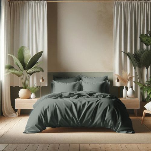 Drap Plat Coton Lichen - 240 X 300