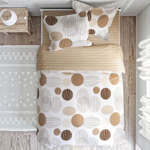 Housse De Couette 260x240 Beige En Coton