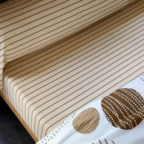 Housse De Couette 260x240 Beige En Coton