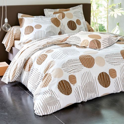 Housse De Couette 260x240 Beige En Coton