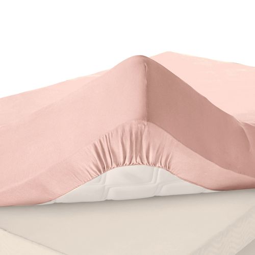 Drap-housse Grand Bonnet 160x200x30 Rose Thé En Coton