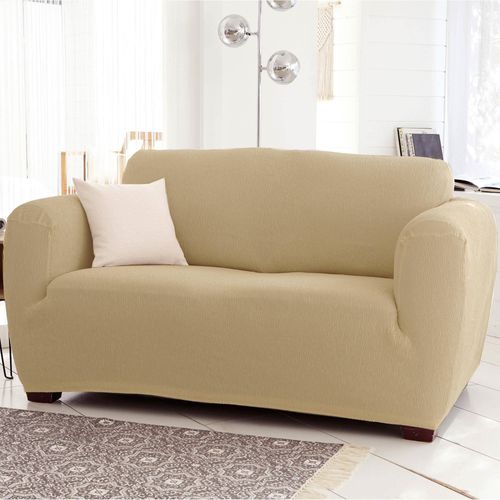 Housse Canapé 2 Places Beige En Polyester