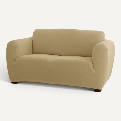 Housse Canapé 2 Places Beige En Polyester