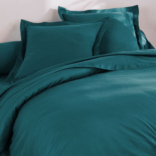 Housse De Couette 240x220 Bleu Canard En Coton