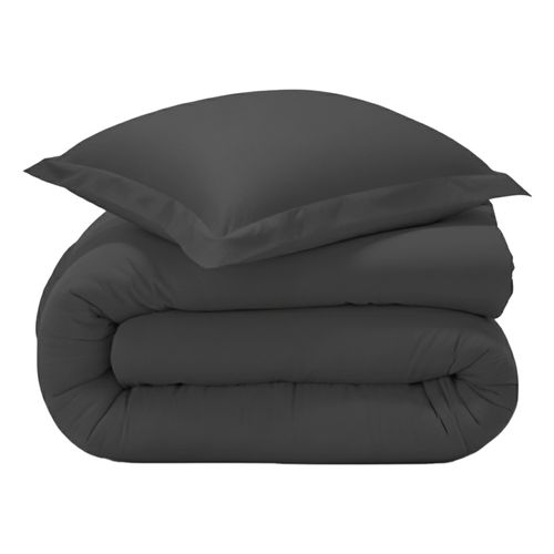 Housse De Couette 260x240 Gris Souris En Coton