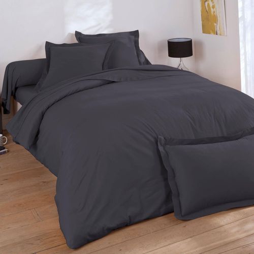 Housse De Couette 260x240 Gris Souris En Coton