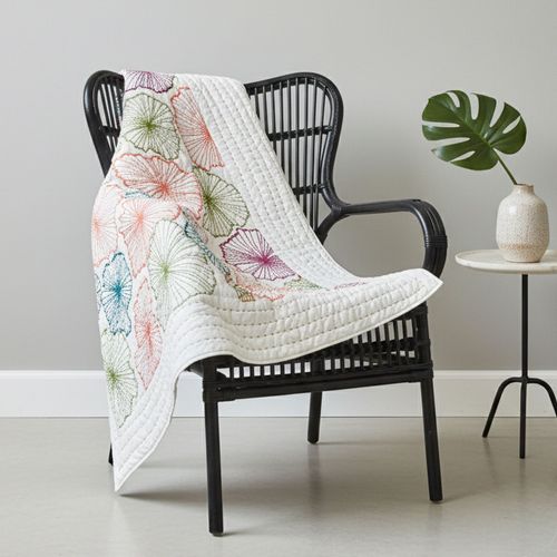 Plaid 150x150 Multicolore En Coton 250 G/m²