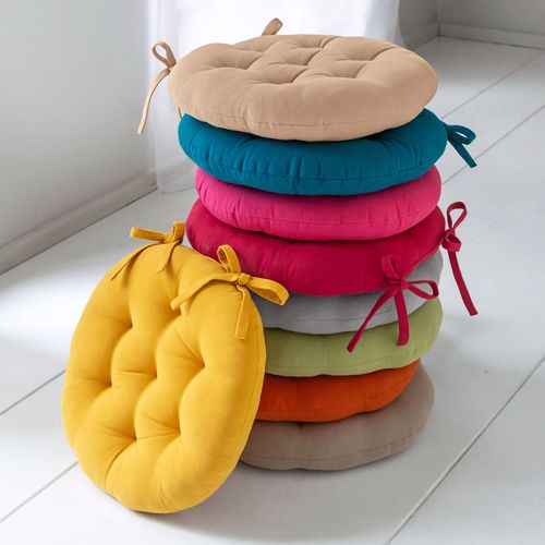 Lot de 2 Galettes Rondes Rouge Griotte En Coton