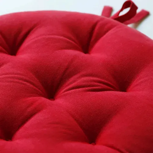Lot de 2 Galettes Rondes Rouge Griotte En Coton