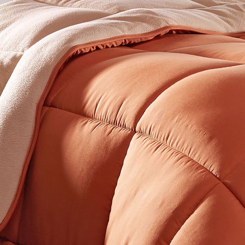 Couette Très Chaude 200x200 Orange Cuivré En Polyester