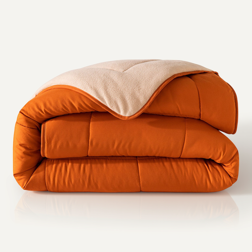 Couette Très Chaude 200x200 Orange Cuivré En Polyester