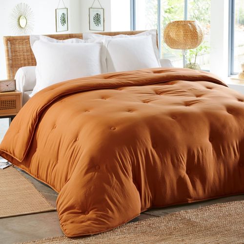 Couette Légère 200x200 Marron Noisette En Polyester