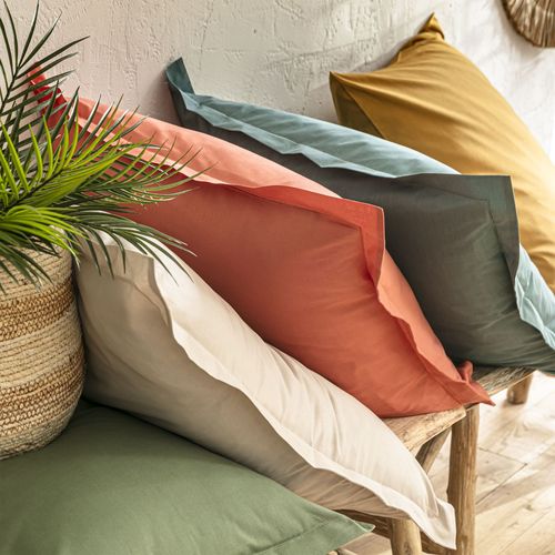 Drap-housse 140x200x28 Orange Poterie En Coton