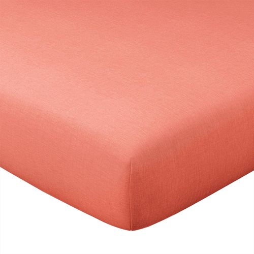 Drap-housse 140x200x28 Orange Poterie En Coton